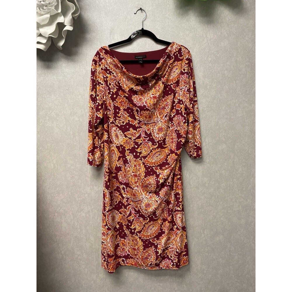 Isaac Mizrahi Love Red/Orange Multi Dress Size Large